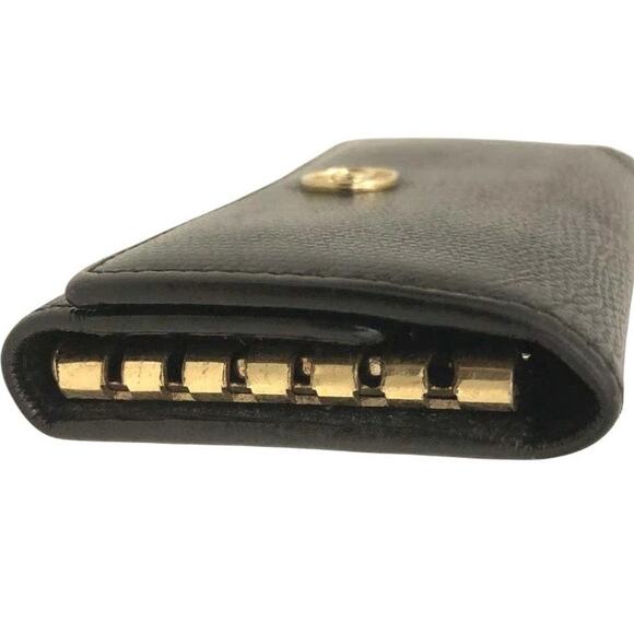 CHANEL Coco Button Leather 6 Ring Key Case Black/7BK0307 - Picture 4 of 9